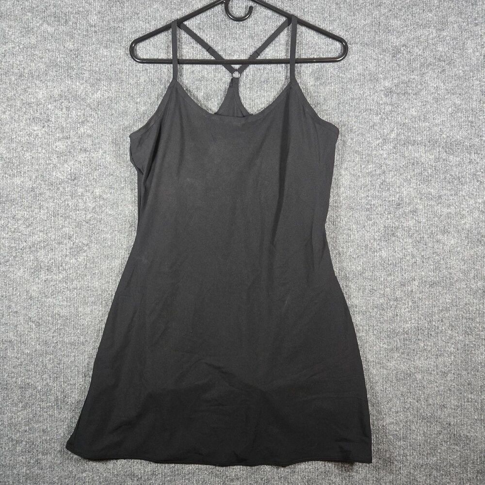 Outdoor Voices Womens Large Black Exercise Dress Built In Bra Shorts Athletic